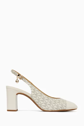 Piper Flex Signature Logo Slingback 76 Pumps in Canvas