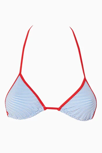 Iris Bikini Top in Seersucker