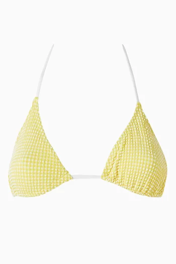 Iris Bikini Top in Puckered Gingham