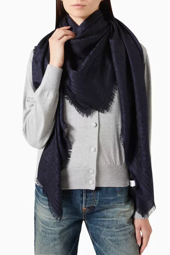 Kenzogram Square Scarf in Silk Blend