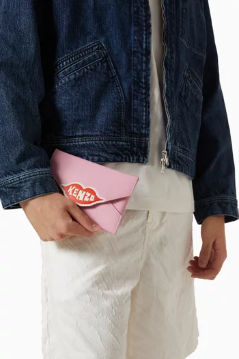 Loves Embroidered Pouch in Leather