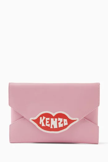 Loves Embroidered Pouch in Leather
