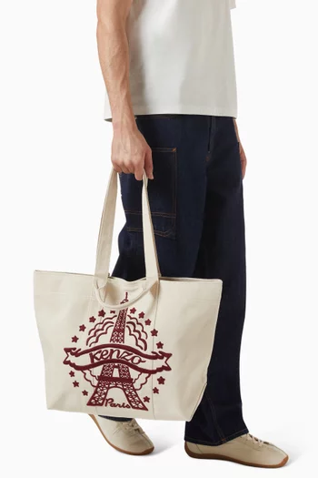 Eiffel Tower Large Tote Bag in Canvas