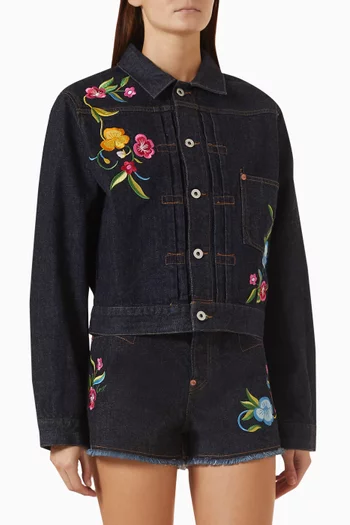 Wildflower Trucker Jacket in Japanese Denim