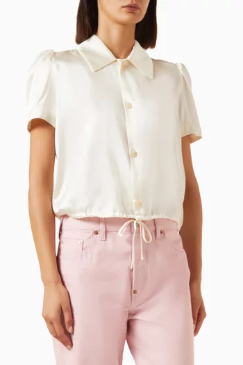 Puffy-sleeves Blouse in Silk