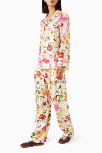 Wildflower Pyjama Pants in Silk
