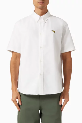 Jumping Tiger Embroidered Oxford Shirt in Cotton