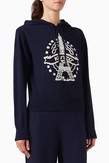 Eiffel Tower Hoodie in Wool
