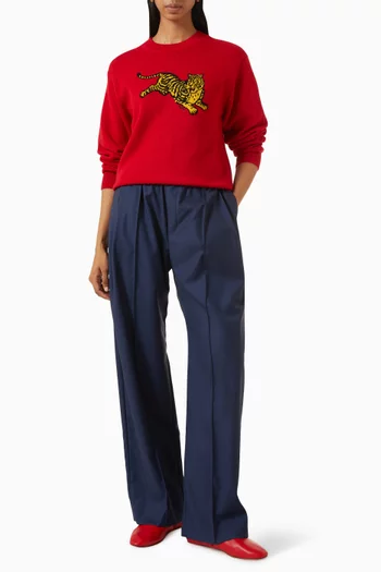 Jumping Tiger Sweater in Cotton & Wool
