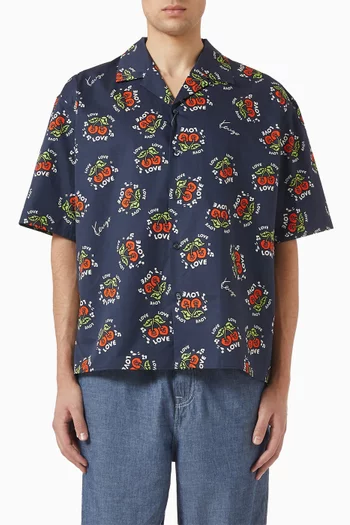 Loves Hawaiian Shirt in Cotton-poplin