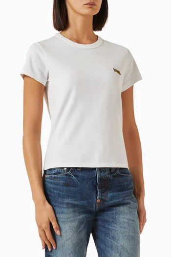 Jumping Tiger Embroidered T-shirt in Cotton