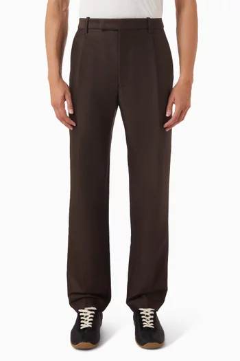 Tapered Tailored Pants in Wool & Silk