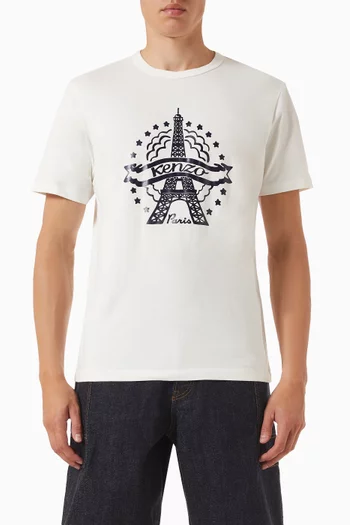 Eiffel Tower Design T-shirt in Cotton
