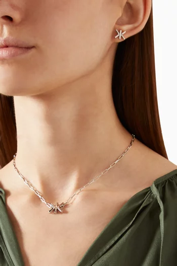 Double K Chain Necklace in Brass