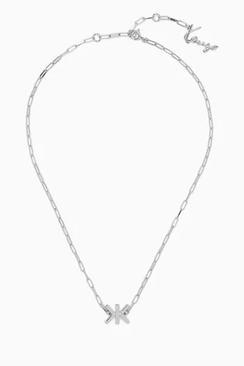 Double K Chain Necklace in Brass
