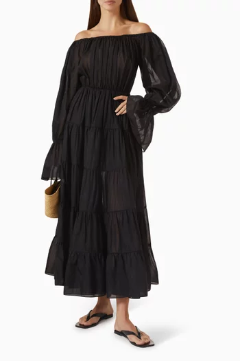 Beatrice Off-shoulder Dress in Cotton Voile