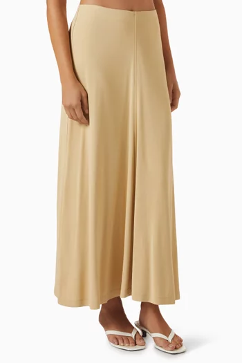 Flared Maxi Skirt in Jersey