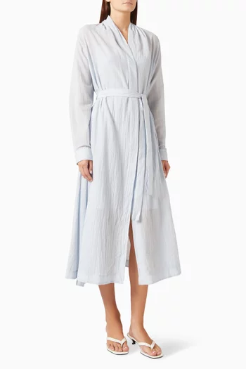 Belted Dress in Cotton Voile