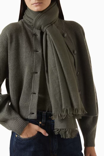 Fringed Scarf in Cashmere & Silk