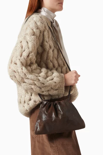 Pouch Bag in Lizard-effect Calfskin