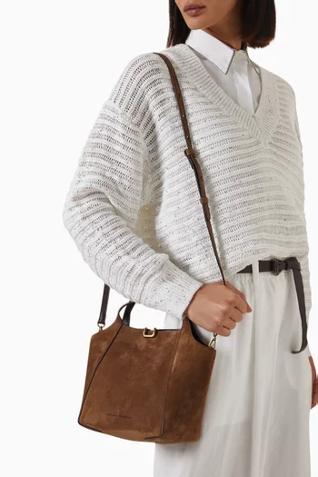 Small Sartorial Bucket Bag in Suede
