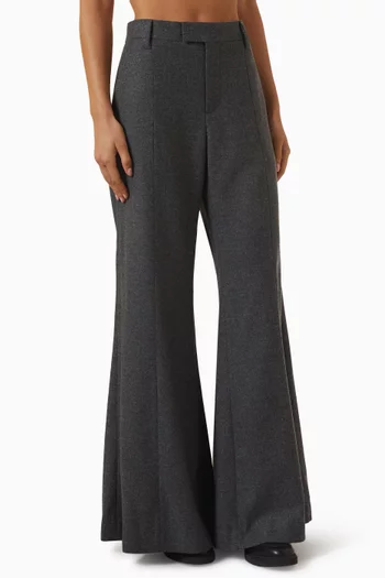 Wide Flare Pants in Virgin Wool & Cashmere
