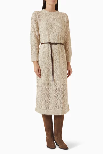Dazzling Abstract Leaf-knit Dress