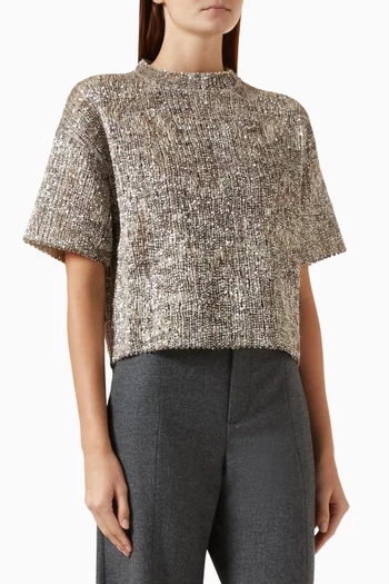 Craquelé Embroidery T-shirt in Knit