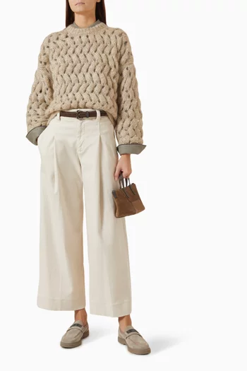 Dazzling Zigzag Cables Sweater in Mohair & Wool