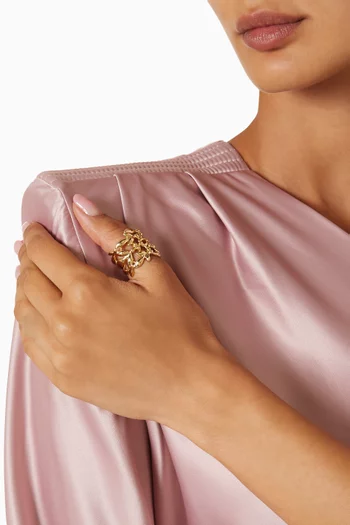 Olea Cuff Ring in Gold-plated Metal