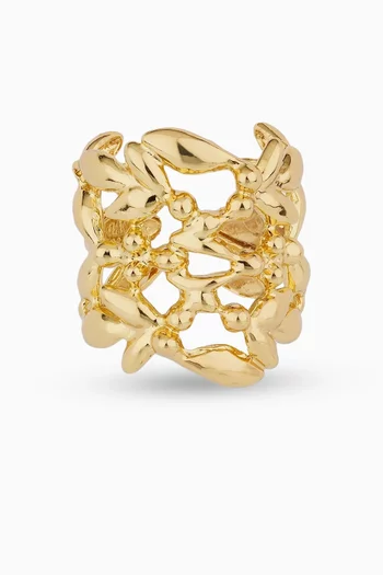 Olea Cuff Ring in Gold-plated Metal
