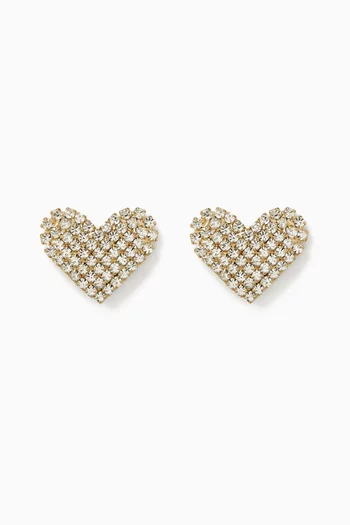 Ava Heart Earrings in Gold-plated Metal