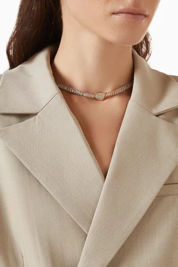 Heart Pailette Necklace in Gold-plated Brass