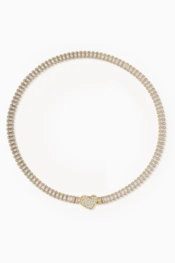 Heart Pailette Necklace in Gold-plated Brass