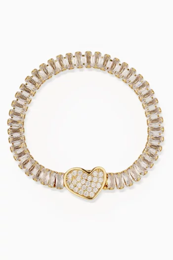 Heart Pailette Bracelet in Gold-plated Brass