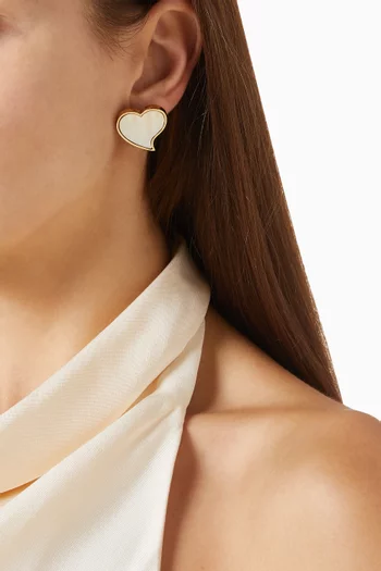 Mirage Heart Stud Earrings in Gold-plated Brass