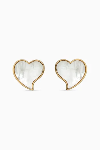 Mirage Heart Stud Earrings in Gold-plated Brass