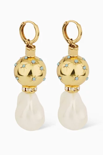 Comete Biwa Earrings in Gold-plated Metal