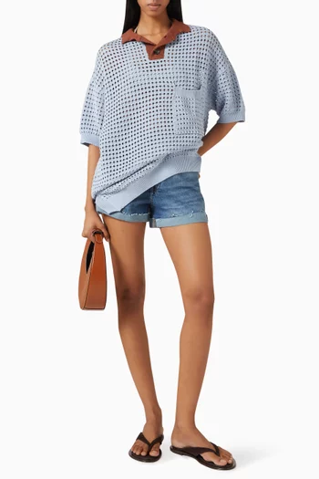 Joana Knit Blouse in Cotton Blend