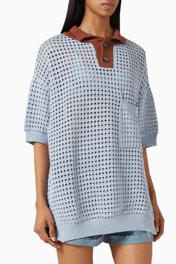 Joana Knit Blouse in Cotton Blend