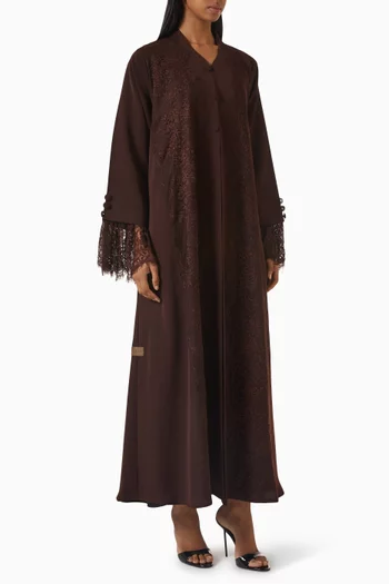 Lace-trim Abaya