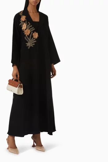 3D-embroidered Abaya