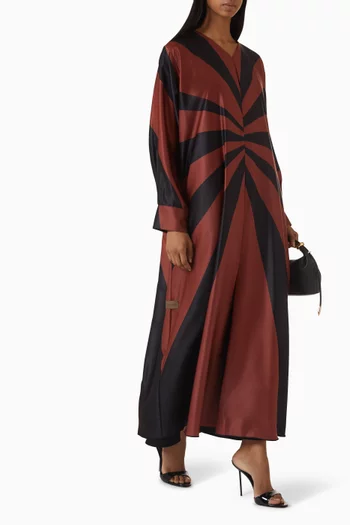 Striped A-line Abaya