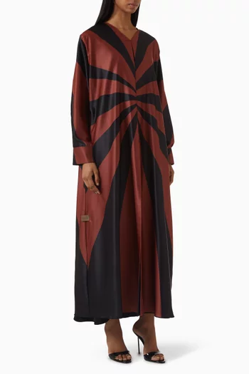Striped A-line Abaya