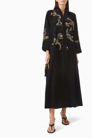 3D-embroidered Abaya