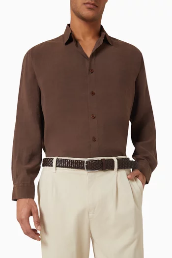 Barnabe Braided Belt in Leather