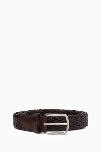 Barnabe Braided Belt in Leather