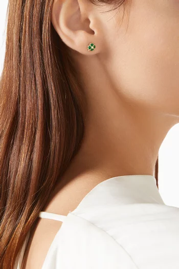 Nano Puce Trèfle Single Earring in 9kt Yellow Gold