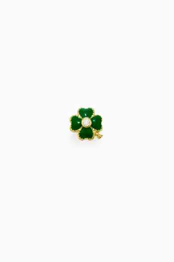 Nano Puce Trèfle Single Earring in 9kt Yellow Gold
