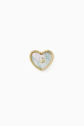 Nano Puce Coeur Single Earring in 9kt Yellow Gold